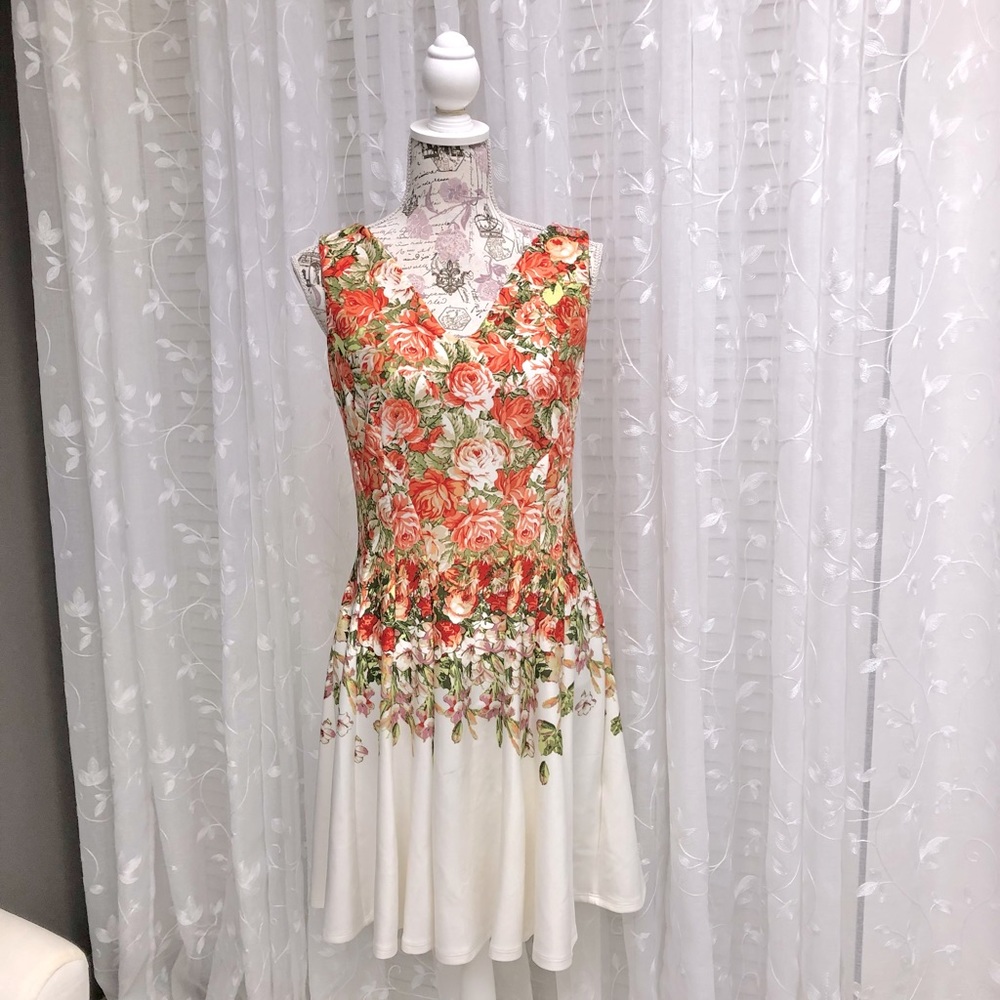 Sleeveless Floral Fit & Flare Dress